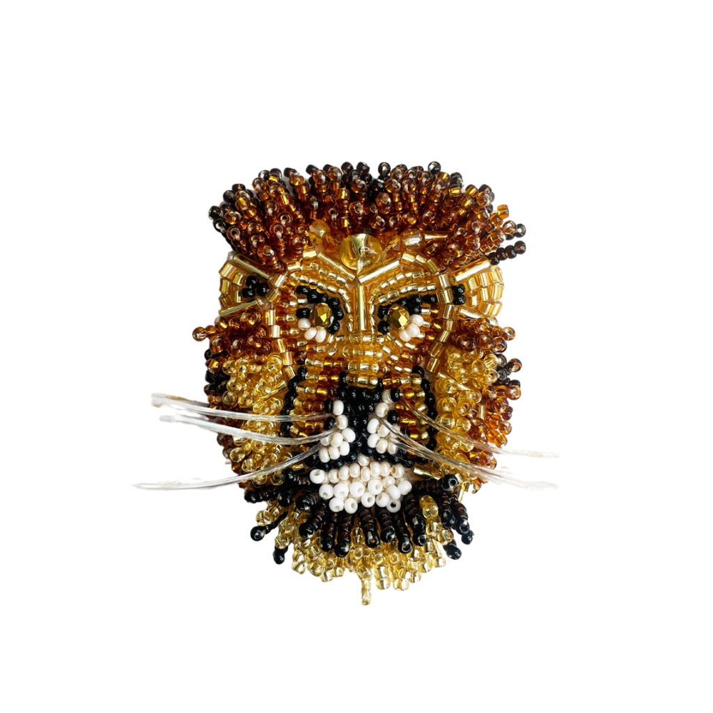 Lion Beaded Pin