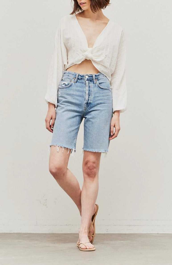 Embroidered cotton tie blouse - Wayra Beachwear