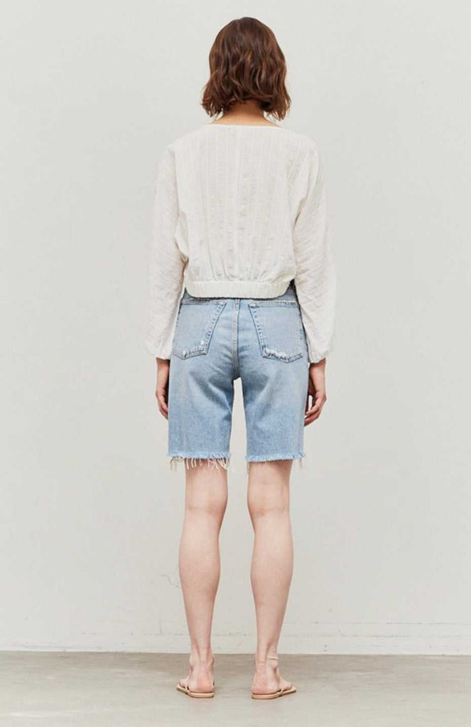 Embroidered cotton tie blouse - Wayra Beachwear