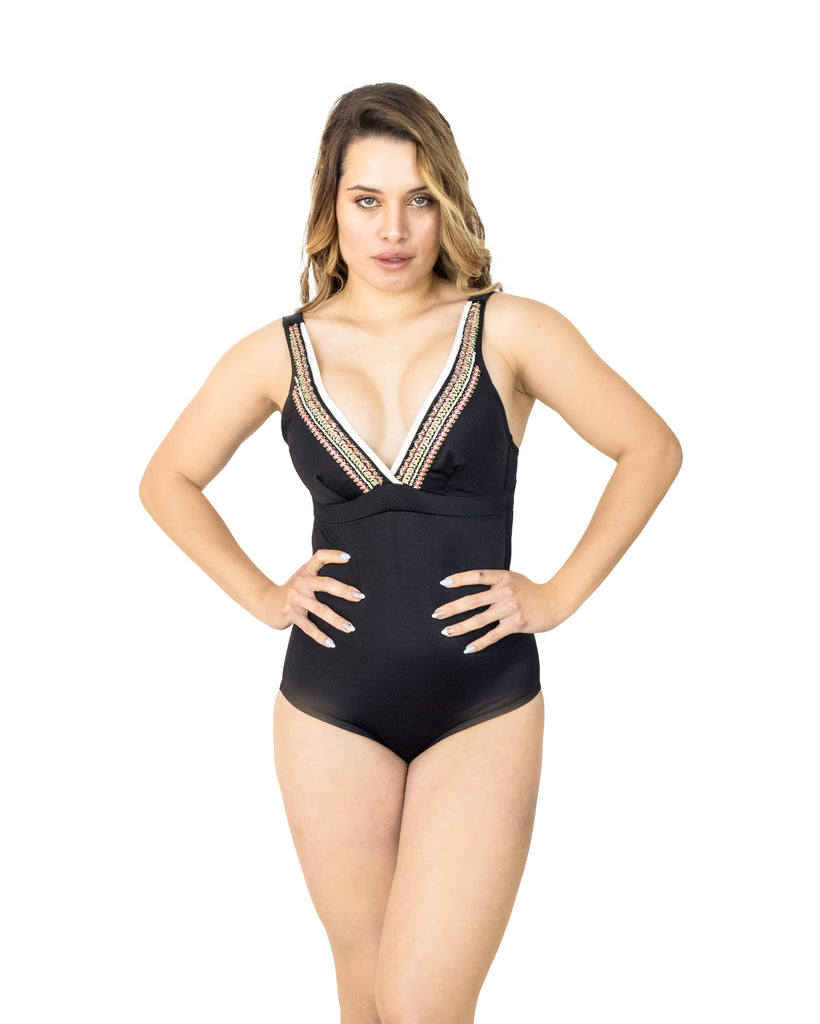 Black One-Piece Swimsuit - Elegant Swimwear Design