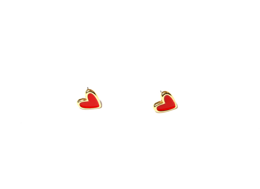 Red Heart Shaped Earrings - Wayra Beachwear