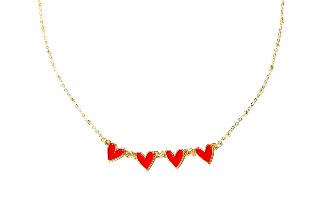 Gold Dipped Heart Chain Necklace - Wayra Beachwear